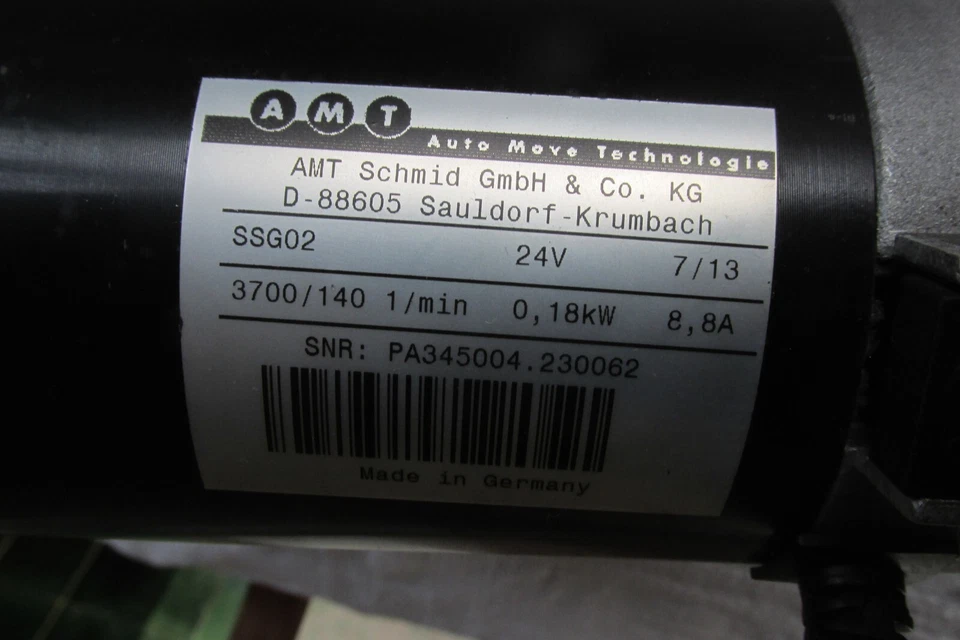 AMT Schmid Getriebemotor 24V mit Bremse Kupplung Links Rechts - Bild 3 von 4