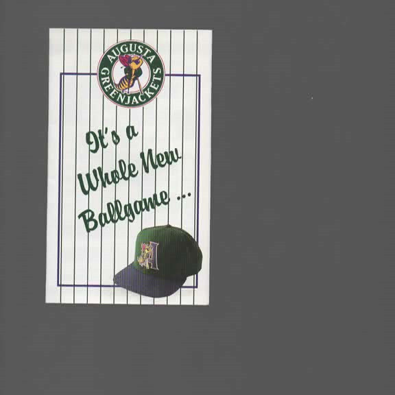 1995 AUGUSTA GREENJACKETS POCKET SCHEDULE