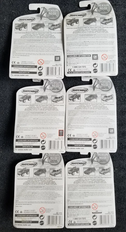 New 2005 Matchbox Treasure Hunt Lot of 6 Corvette GTO F-250 Armored Truck + More - Image 2 of 2