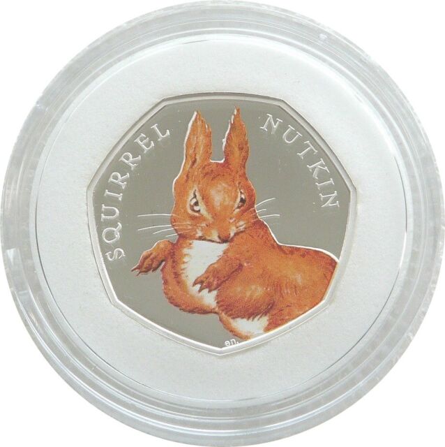 2016 Beatrix Potter Squirrel Nutkin 50p Fifty Pence Silver Proof Coin