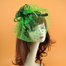 Damen Braut Schleier Fascinator Hut Blume Punkte Kopfstück Haarspange Party Ball