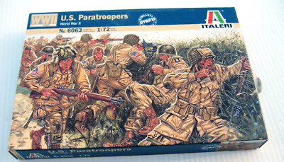 1/72 Scale WWII US Paratrooper Infantry, 48 Pieces, Italeri, Kit 6063