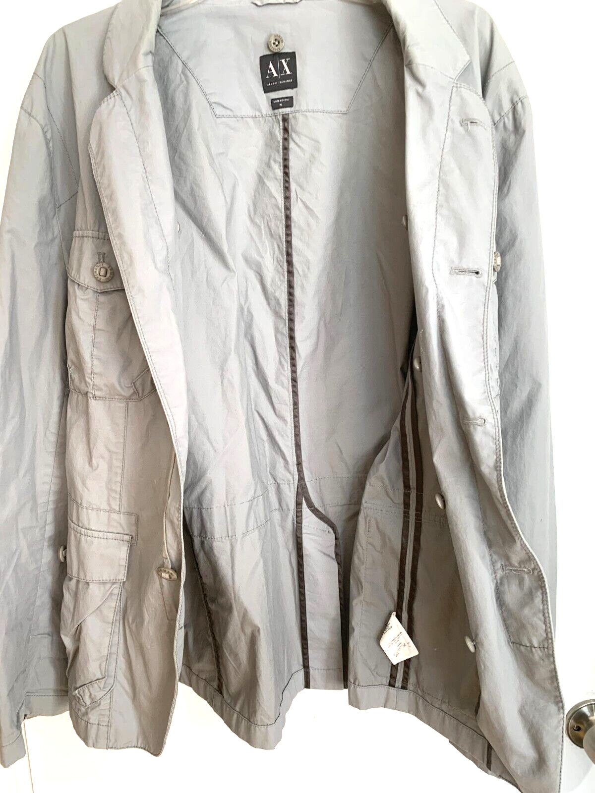 Vintage AX Armani Exchange Men's Gray Multi pocket Lightweight Jacket Size XL image 2