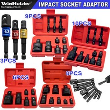 3/6/9x Universal Joint Swivel Impact Socket Adaptor Set Hex Drill Bar Drive Tool