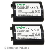 Kastar 2 Pack Camera Battery for Nikon EN-EL4 EN-EL4a D2X D2H D3 D3S D3X F6