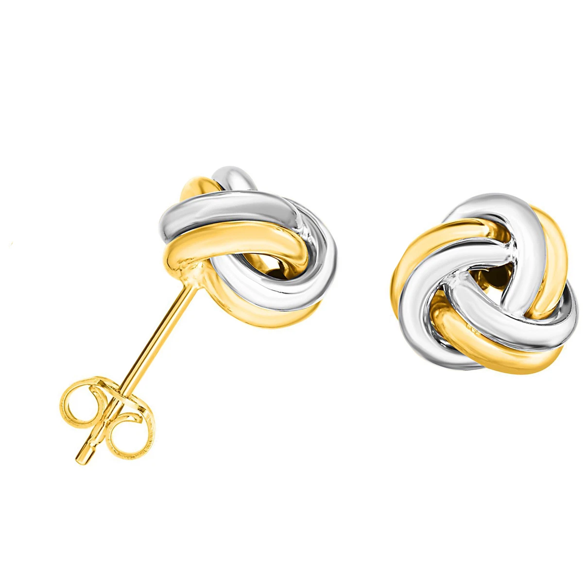 Two tone hotsell love knot earrings