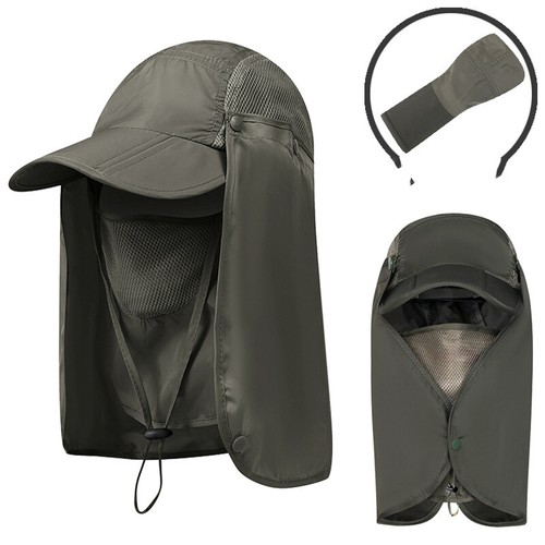 Hombres Mujeres Protección UV Sombreros Sol Cuello Cara Solapa Gorra Plegable Pesca Cubo Sombrero - Imagen 20 de 21