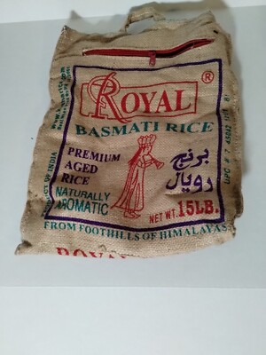 Royal Bastasi Rice Bag With Zipper 15 Lb Bag Only