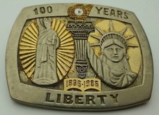 Vintage Sterling Treasury Statue of Liberty 100 Years of Liberty Belt Buckle