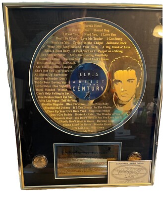 Elvis Presley Framed 24k Gold Plated Record Numbered # (Artist Of The ...