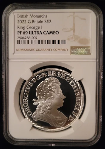 🇬🇧2022 UK BRITISH MONARCHS 1 Oz SILVER PROOF KING GEORGE I NGC PF 69 UCAMEO