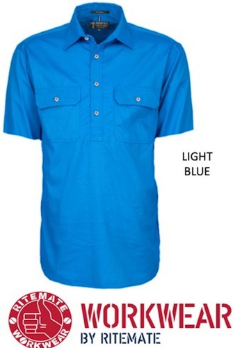 RITEMATE PILBARA CLOSED FRONT SHORT SLEEVE MENS WORK / DRESS SHIRT RM200CFS - Picture 7 of 31