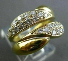 ESTATE WIDE 1.40CT DIAMOND 18KT YELLOW GOLD 2 ROW INSERT RING E/F VVS #10033