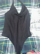 American Eagle Womens Halter Thong Bodysuit Brown Size XL New Black