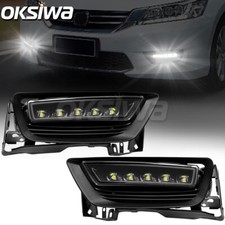 LED Fog Lights For 2013 2014 2015 Honda Accord 4DR Sedan Clear Lens Bumper Lamps