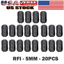 20PC 5mm Ferrite Beads Clip-on Ring Core RFI EMI Noise Filter Clamp Choke Coils