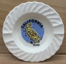 Vintage California ceramic souvenir ashtray 5–1/2 Inch Diameter