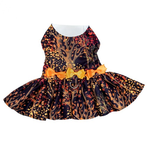 Vestido arnés con correa a juego con hojas de otoño de diseño para perros XS-S-M-L-XL - Imagen 2 de 3