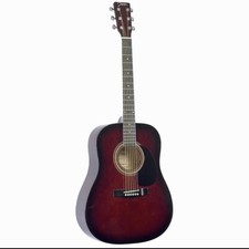 Red Johnson Guitar Acoustic With Case