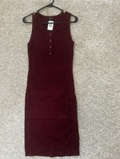 Torrid Sleeveless Burgundy Ribbed Sweater Bodycon Dress Size Large (0)