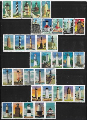 US Lighthouses Complete Series Set of 35 stamps in Strips