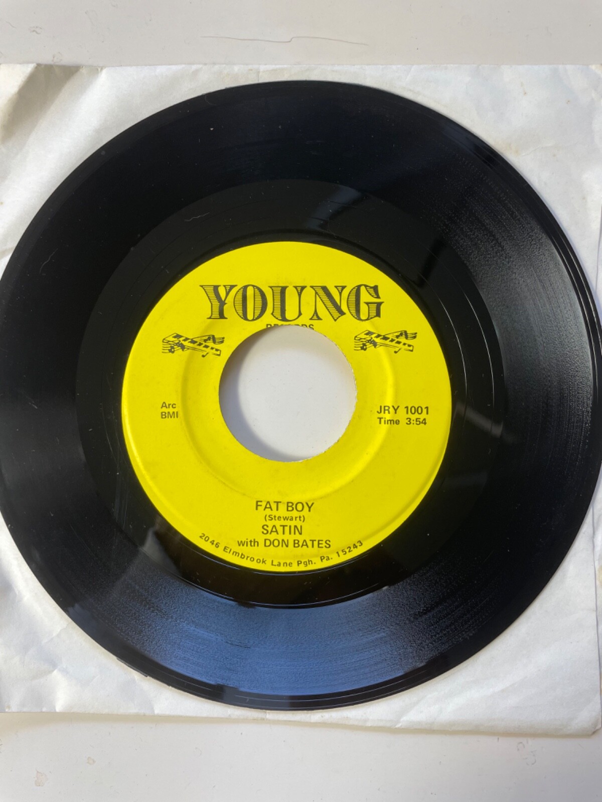 Satin with Don Bates - Fatboy/Try me 45-Record Funk Soul VERY RARE VG