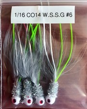 Hand Tied Hackle Tail Crappie Jigs Made in The USA 1/16th Ounce #4 or 6 Hook New