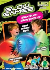 Socker Boppers Light Up Glow Games LED, One Pair Boppers, Impact Activated Light