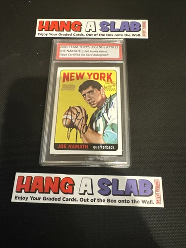 Joe Namath HOF RC Auto 2001 Team Topps 1965 Rookie Retro Autograph Jets On Card