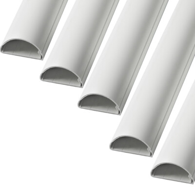 5x 1m (5m) 20mm x 10mm weiß Koaxialkabel Kanal Leitung Abdeckung AV TV Wand