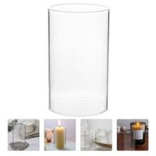 Candle Holder Sleeve Clear Glass Hurricane Sleeve Windproof Chimney Tube