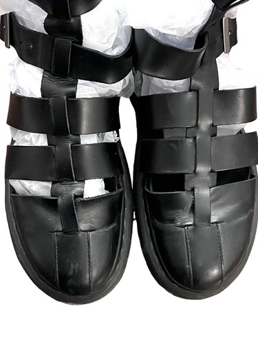 Dr. Martens Geraldo Strap Black Leather Gladiator Sandals USM 11/ USW 12 / 45 - Picture 12 of 24