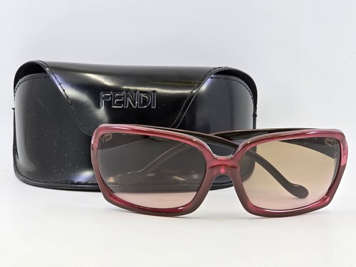 VINTAGE RETRO FENDI FS 252 AMBER LENS PURPLE FRAME SQUARE SUNGLASSES + CASE - Picture 5 of 19