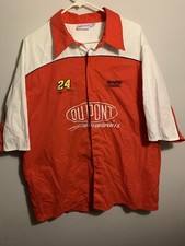 NASCAR 24 Jeff Gordon Retro Red And White Short Sleeve Shirt With Snaps XXL