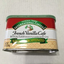 General foods international coffees empty French vanilla cafe decaf container