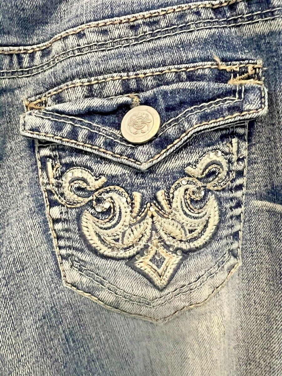 Vintage 90s Y2K -Women's Straight Jeans Decorative Pockets Vintage 90s Y2K -Women's Straight Jeans Decorative Pockets