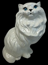 Vintage MCM Life Sized White Persian Cat Hand...