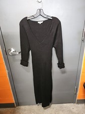 Womens Good American Black Long Sleeve Sweater Dress Sz 4