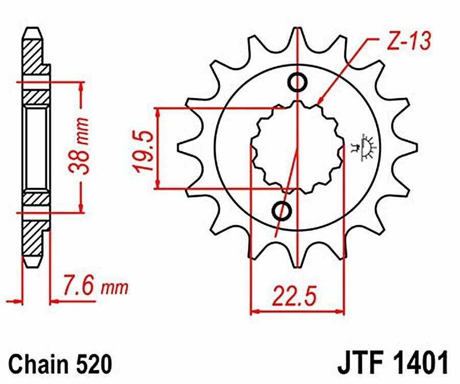 Suzuki LT-Z400 Quadsport 03-08 JT & RK 520SO 14/40 O-ring Chain