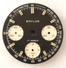 VINTAGE BAYLOR 3 REGISTER CHRONOGRAPH DIAL REVERSE PANDA LANDERON 349 4 PARTS