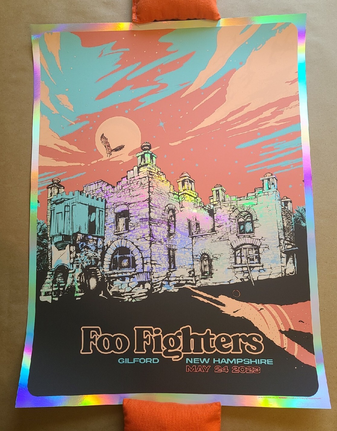 FOO FIGHTERS POSTER GILFORD NH 5/24/23 RAINBOW FOIL EXCELLENT CONDITION