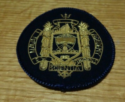 RARE US Naval Academy Scientia Gold Bullion Embroidery Patch Navy Annapolis MD
