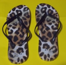 PINK leopard flip flops sandals size 9-10