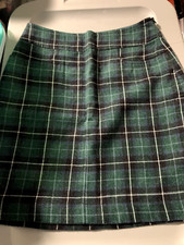 NWT Vintage Green Plaid Skirt Sz 4 Wool  Polyster Classic Warm Corp School