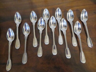 CHRISTOFLE 12 cuillères a soupe en métal argenté modèle drop