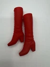 Vintage  BARBIE Doll Squishy RED Lace-Up   GoGo BOOTS Mint