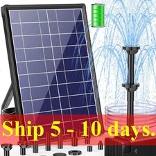 POPOSOAP Solar Fountain Pump with 3600mAh Battery Backup, 8W Solar Powered Bird