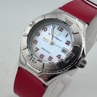 Techno Sport Diver Quartz Watch Women 100m Silver Rotating Bezel Date New Batter
