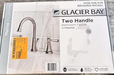 Glacier Bay Melina 2 Handle Bathroom Faucet 8" Widespread Brushed Nickel NEW