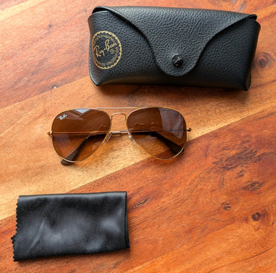 Ray-Ban Aviator Large Metal RB3025 Sonnenbrille gold gelb getönt 58-14